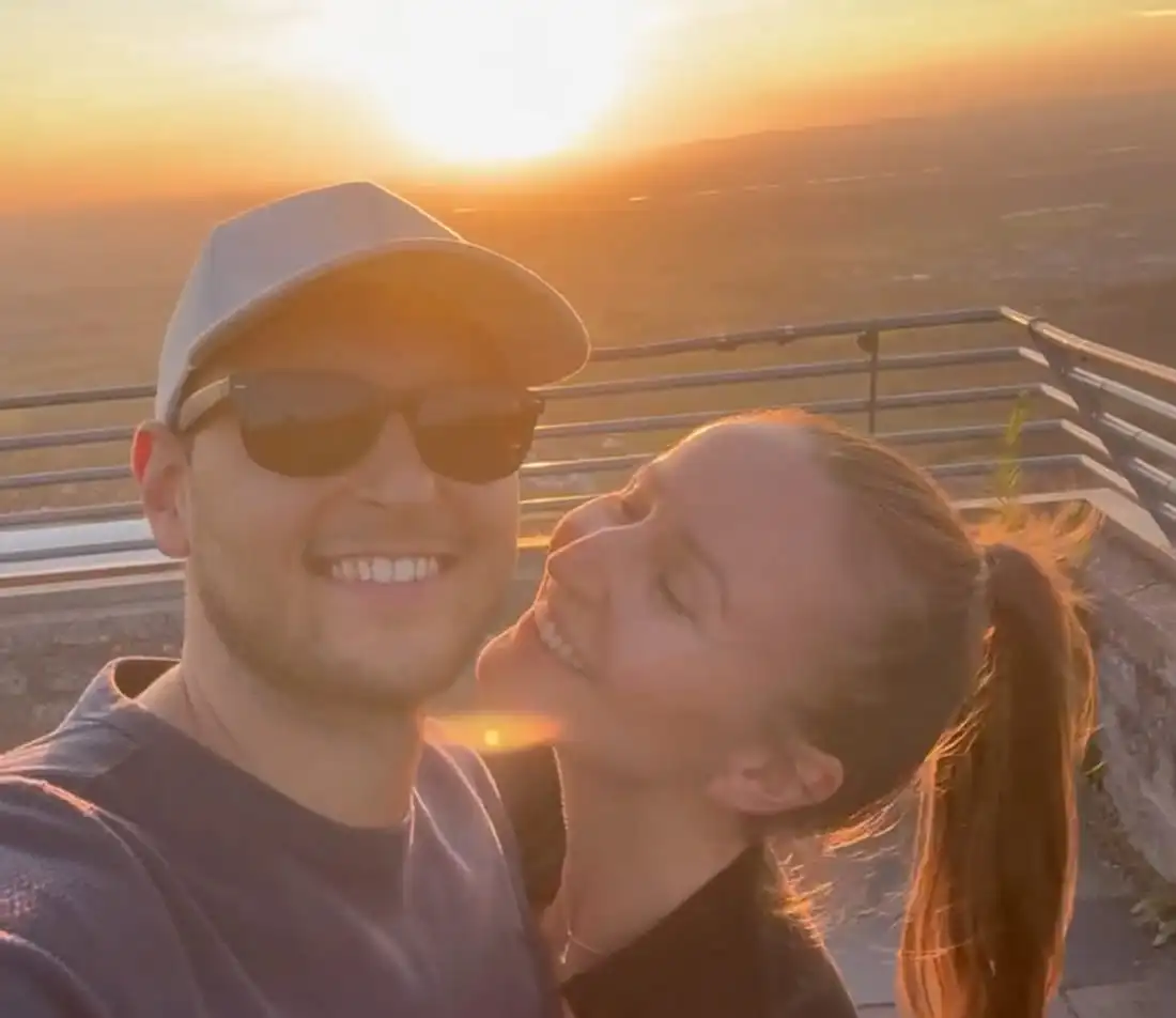 Yburg Baden-Baden beim Sonnenuntergang.